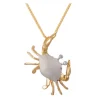 14k 2/tone 28mm Crab Pendant with 2 Diamonds