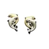 14k 2/tone 15mm "Dancing Couple" Dolphin Earrings with 4 diamonds