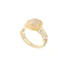 14k 2/tone 12mm Sand Dollar Ring with 10 diamonds