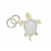 14k 2/tone 17mm Sea Turtle Charm with 21 Diamonds