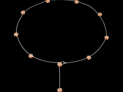 14k Two Tone Plumeria Necklace with 20 diamonds