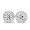 18K white gold stud earrings with 0.42 CT diamonds and 1.50 CT diamonds