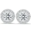 18K white gold stud earrings with 0.42 CT and 3.00 CT diamonds