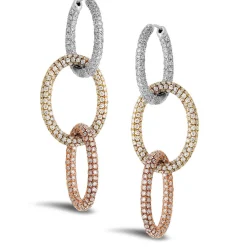 18K white, yellow and rose gold earrings with 8.90 CT diamonds
