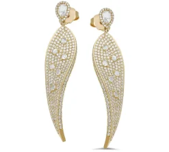 18K yellow gold earrings with 5.67 CT, 0.84 and 0.89 CT diamonds