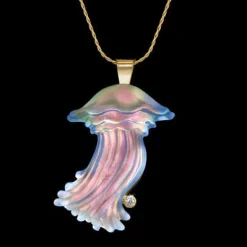 14K Yellow Gold Jellyfish Pendant
