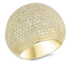 18K yellow gold ring with 3.16 CT diamonds and 0.74 CT yellow diamonds