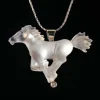 14K Yellow Gold with Diamond Spirit Horse Pendant