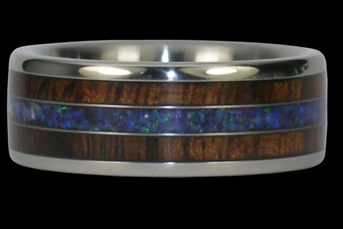 Kahuna Opal Koa Titanium Ring