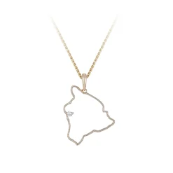 14ky " Big Island" Pendant with 0.03ct Diamond (for KONA)