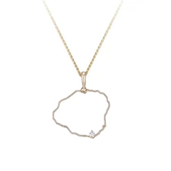 14ky "Kauai" Pendant with .03ct Diamond (for POIPU)