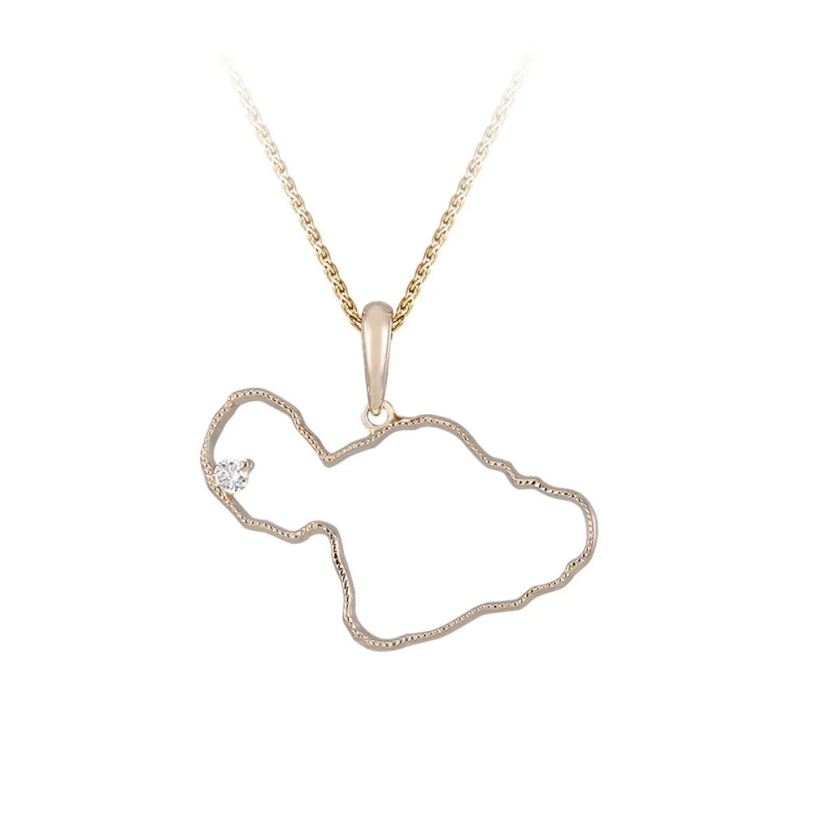 14ky "Maui" Pendant with 0.03 Carat Diamond (for LAHAINA)