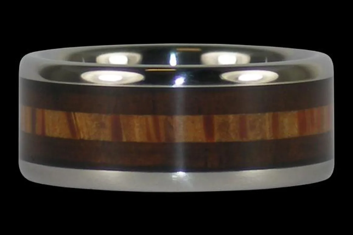Milo Wood and Coconut Palm Titanium Ring