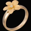 13mm 14k Flower Ring with 0.04 carat diamond