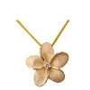 24mm 14k Plumeria Diamond Pendant