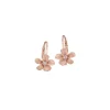 8mm 14k Plumeria Earrings with 2 diamonds