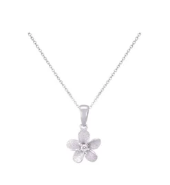 8mm 14k Plumeria Pendant with 0.02 carats diamond
