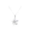 13mm 14k Plumeria Pendant with 0.03 carat diamond