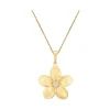 18mm 14k Plumeria Pendant with Diamond
