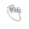 8mm 14k Plumeria Ring with 3 diamonds