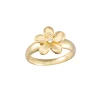10mm 14k Plumeria Ring with 0.03 Carat Diamond