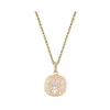 11mm 14k Sand Dollar Pendant with 5 diamonds