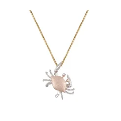 18mm 14k 2/tone Crab Pendant with 2 Diamonds