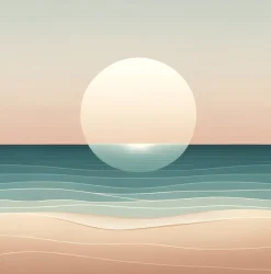 Modern Sunset Coast Below