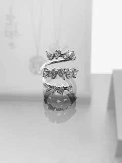 Pear Diamond Spiral Ring