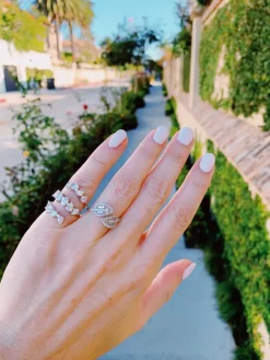 Pear Diamond Spiral Ring