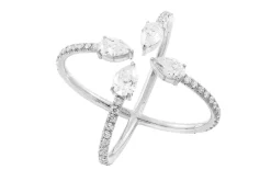 Pear Diamond X Ring