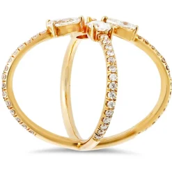 Pear Diamond X Ring