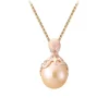 Rose Gold Octopus Pendant With 10mm Peach Freshwater Pearl & Diamonds