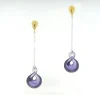 Sterling Silver Purple Zircon Drop Earrings