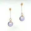Sterling Silver Rose & Silver Zircon Amethyst Earrings