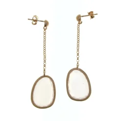 Sterling Silver Rose-Colored Murano Glass Drop Earrings