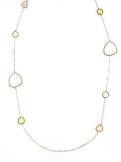 Sterling Silver Rose-Toned Bezeled Murano Glass Necklace