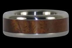 Titanium Ring with Hawaiian Curly Koa Wood