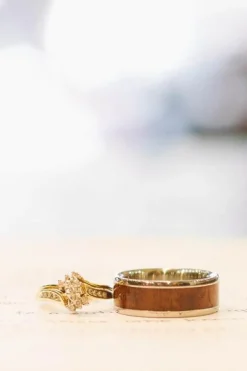 Titanium Ring with Hawaiian Curly Koa Wood