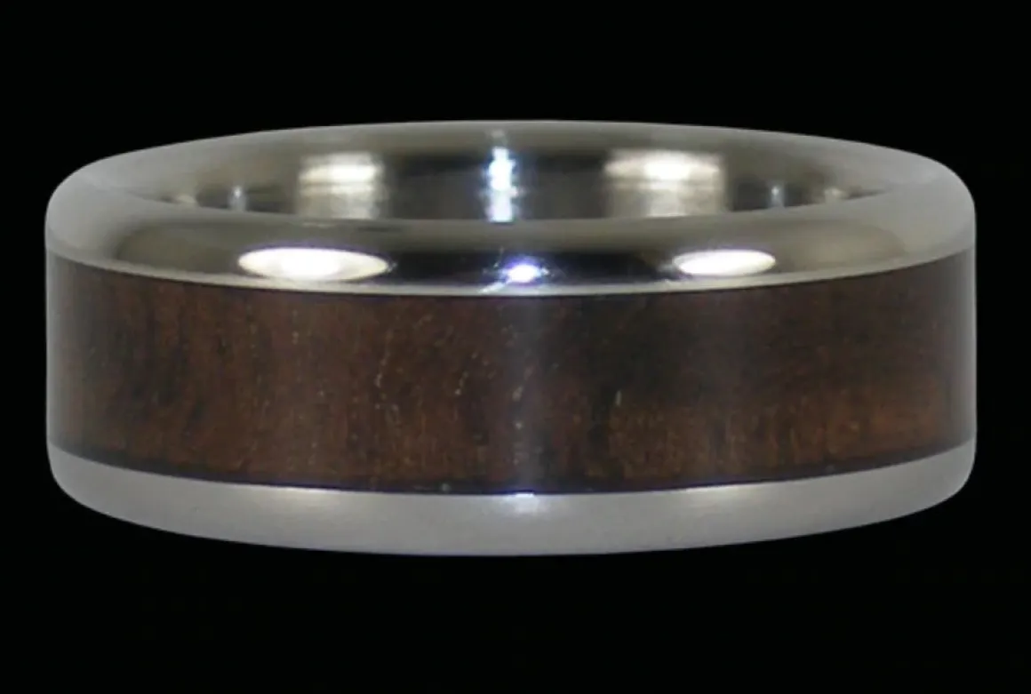 Walnut Titanium Ring Band